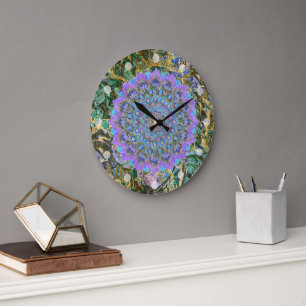 Flower Of Life - Mandala India Style 2 Large Clock