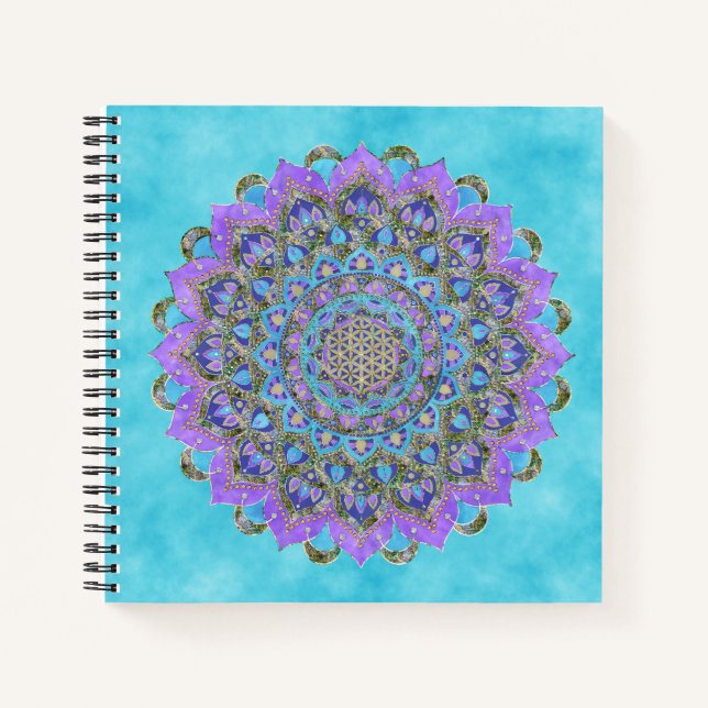 Flower Of Life - Mandala India Style 2 Notebook (Front)