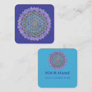Flower Of Life - Mandala India Style 2 Square Business Card