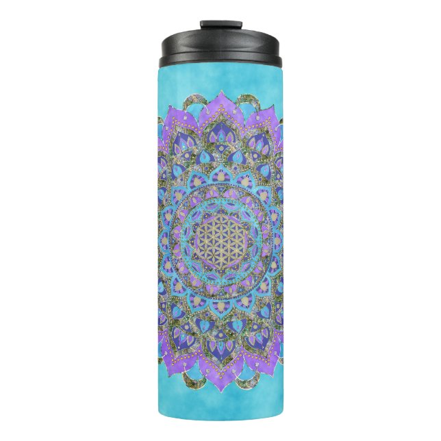 Flower Of Life - Mandala India Style 2 Thermal Tumbler (Front)