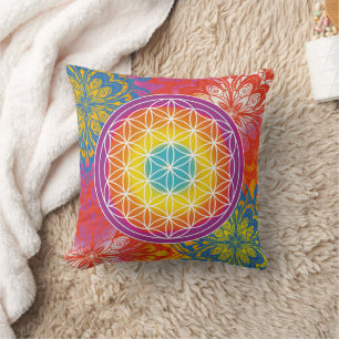 Flower of life mandala zen cushion