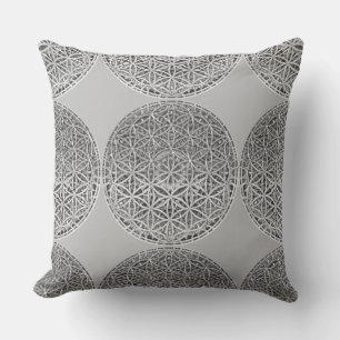 FLOWER OF LIFE - Medal Silver Cushion