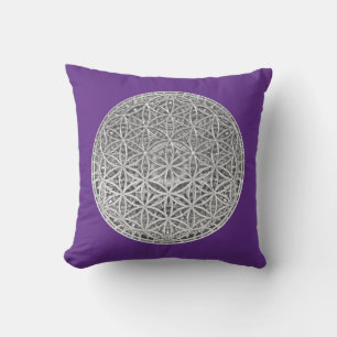 FLOWER OF LIFE - Medal Silver Cushion
