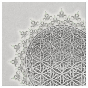 FLOWER OF LIFE - Medal Silver Fabric