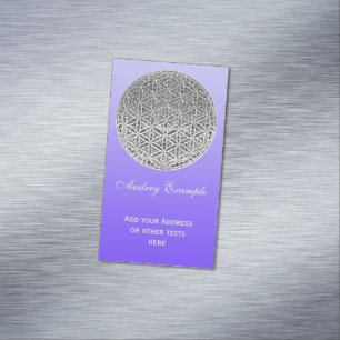 FLOWER OF LIFE - Medal Silver Magnetic Business Card