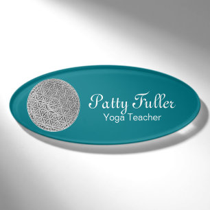 FLOWER OF LIFE - Medal Silver Name Tag