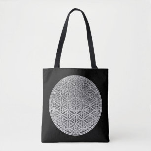 FLOWER OF LIFE - Medal Silver Tote Bag