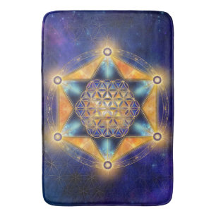 Flower of life Merkaba Star - Sacred Geometry Bath Mat