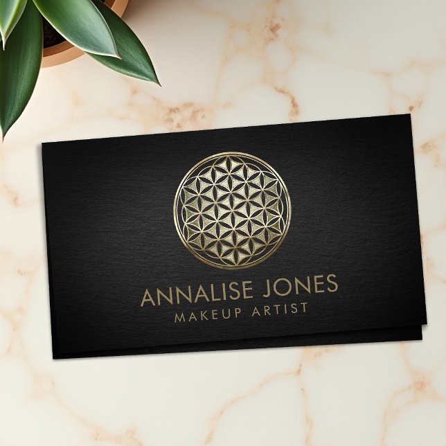 Flower of life metallic embossed business card (Creator Uploaded)