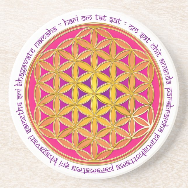 Flower Of Life / Moola Mantra Coaster (Front)