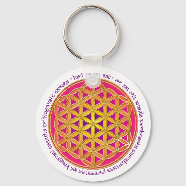 Flower Of Life / Moola Mantra Key Ring (Front)