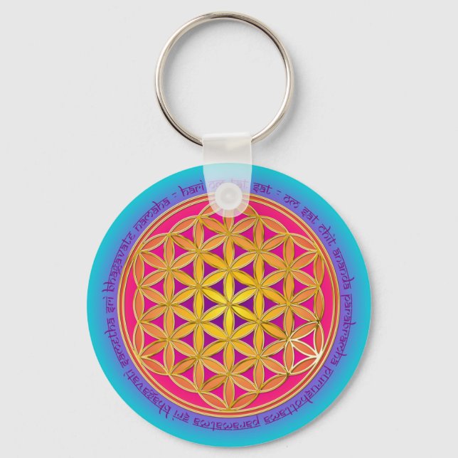 Flower Of Life / Moola Mantra Key Ring (Front)
