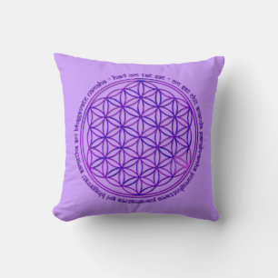 Flower Of Life - Moola Mantra - violet Cushion