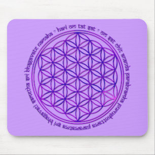 Flower Of Life - Moola Mantra - violet Mouse Pad