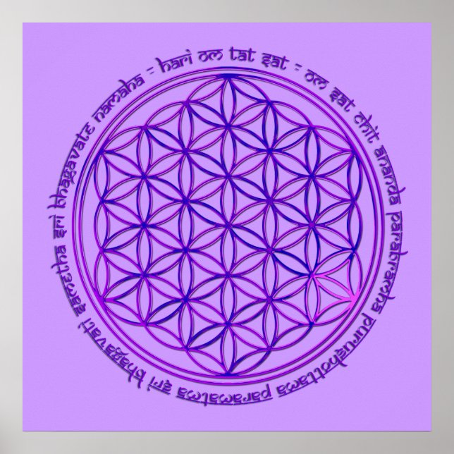 Flower Of Life - Moola Mantra - violet Poster (Front)
