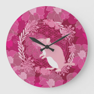 Flower of life mouse large clock