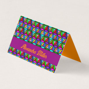 FLOWER OF LIFE - multi coloured gradients pattern Business Card