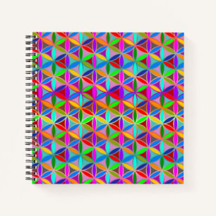 FLOWER OF LIFE - multi coloured gradients pattern Notebook