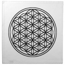 Flower of Life Natural Cloth Crystal Grid 20"x 20"