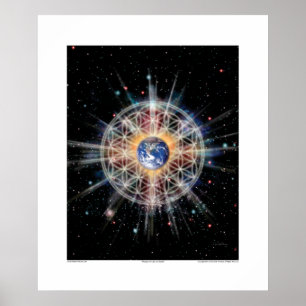 Flower of Life on Earth Poster