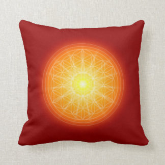 flower of life on sun mandala cushion
