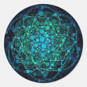 FLOWER OF LIFE ORBS CLASSIC ROUND STICKER