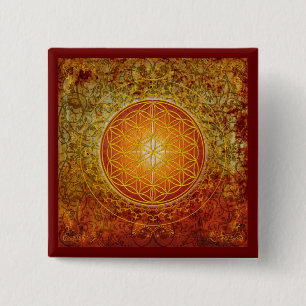 Flower of Life - Ornament III 15 Cm Square Badge