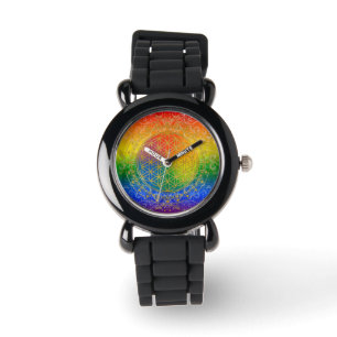 Flower of Life - Ornament Rainbow gold Watch