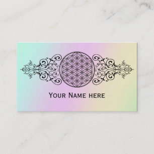 Flower Of Life - ornaments black I Business Card