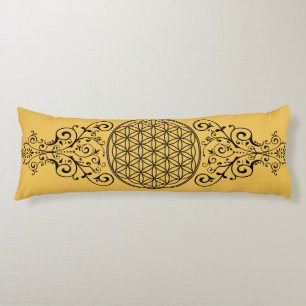 Flower Of Life - ornaments black I + your backgr. Body Cushion