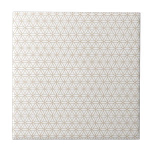 Flower of Life Pattern: Beige Ceramic Tile