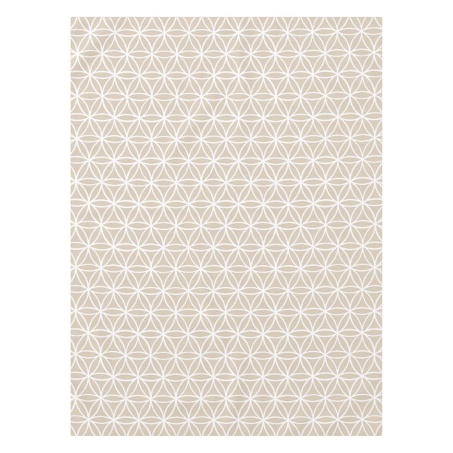 Flower of Life Pattern: Beige Tablecloth (Front)