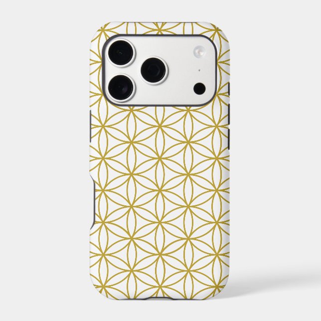 Flower of Life Pattern – Gold on White (Back)