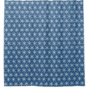 Flower of Life Pattern: Navy Blue Shower Curtain