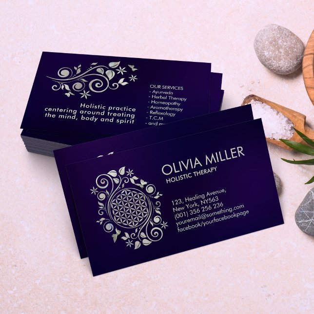 Flower of life Pearl Swirl Ornament Business Card (Creator Uploaded)