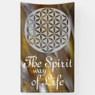 Flower of Life - punched silver + your ideas Banner