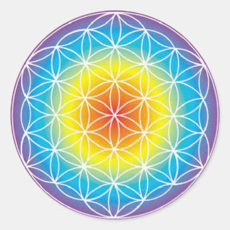 Flower of Life ~ Rainbow Classic Round Sticker