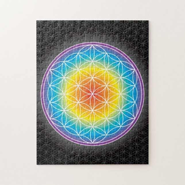 FLOWER OF LIFE - RAINBOW JIGSAW PUZZLE (Vertical)