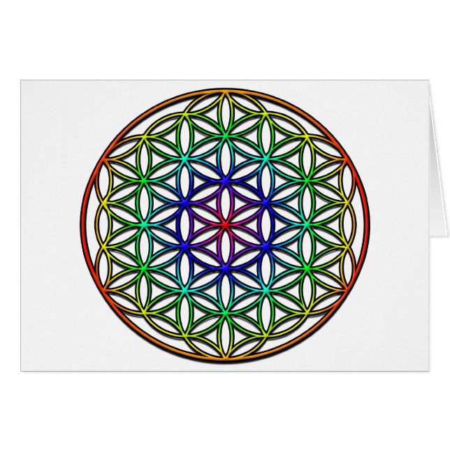 Flower of Life (rainbow) sacred geometry symbol (Front Horizontal)