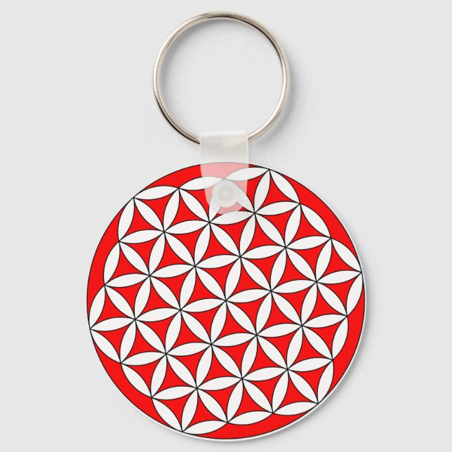 Flower of Life Red Key Ring (Front)