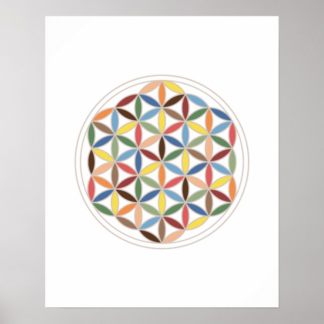 Flower of Life Retro Colors Poster (Front)
