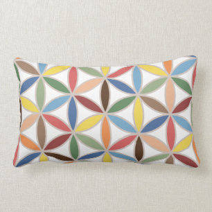 Flower of Life Retro Colour Big Pattern Lumbar Cushion