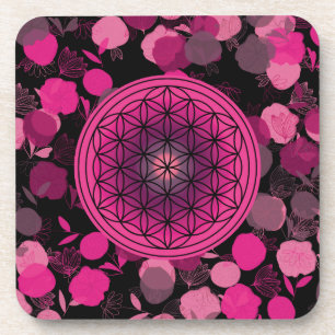 flower of life, sacred geometric,zen, chakra,   coaster