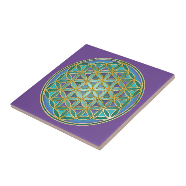 FLOWER OF LIFE - Sacred Geometrie Design 1 Ceramic Tile (Side)