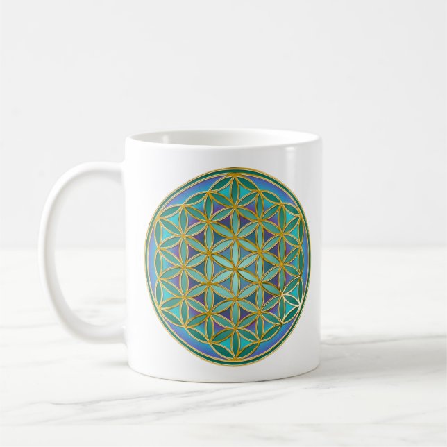 FLOWER OF LIFE - Sacred Geometrie Design 1 Coffee Mug (Left)