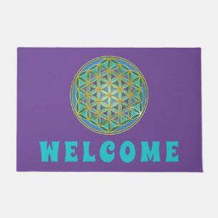 FLOWER OF LIFE - Sacred Geometrie Design 1 Doormat