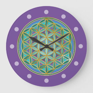 FLOWER OF LIFE - Sacred Geometrie Design 1 Large Clock