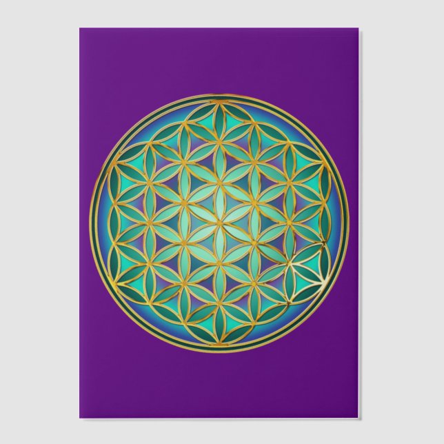 FLOWER OF LIFE - Sacred Geometrie Design 1 Vellum Invitations (Front)