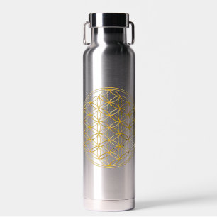 FLOWER OF LIFE - Sacred Geometrie Golden Style Water Bottle