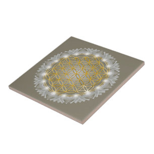 FLOWER OF LIFE - Sacred Geometrie Light 1 Ceramic Tile